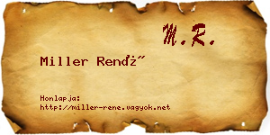 Miller René névjegykártya